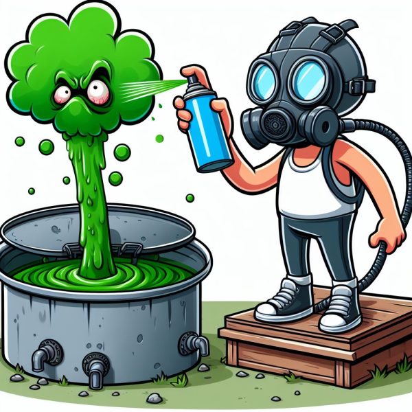 cartoon of septic tank odor