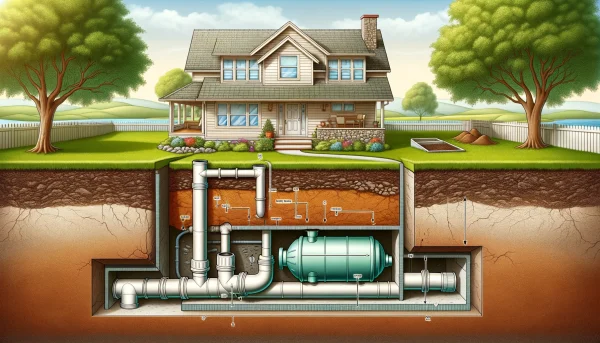 illustration of a residential septic system