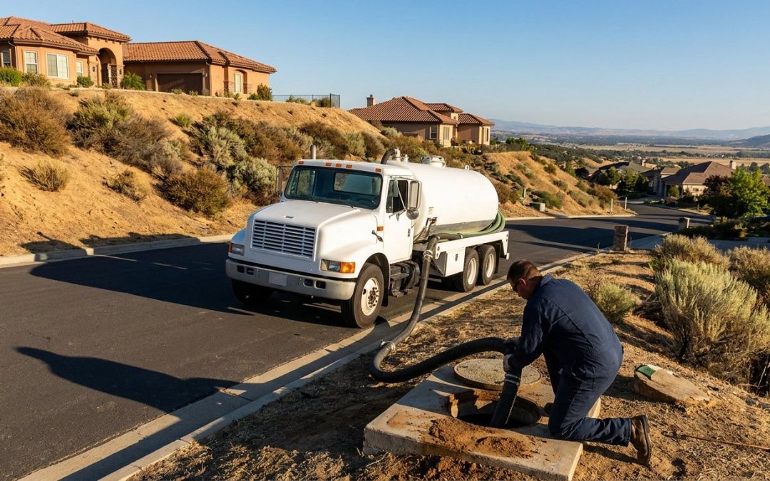 El Cajon septic pumping at a hillside home in Crest above the valley