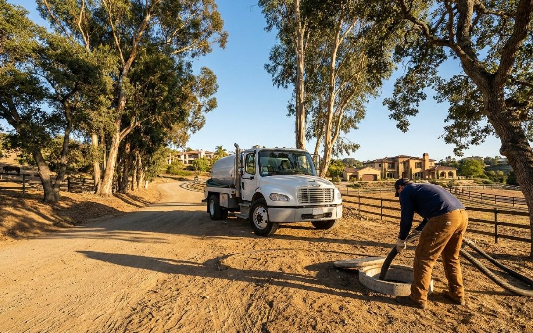 Encinitas septic pumping at a large-lot Olivenhain home among the oaks