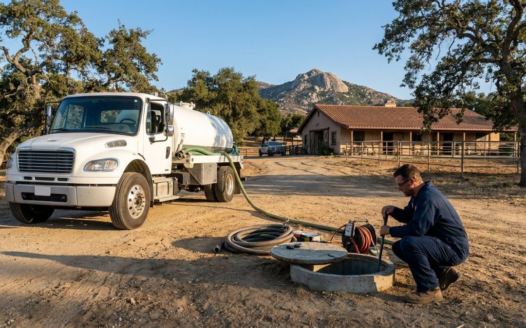 Ramona septic pumping at a country ranch property near Mt. Woodson