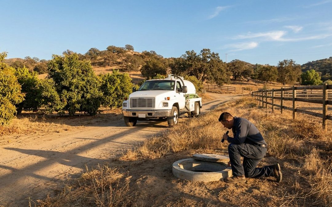 Valley Center septic pumping at a rural grove and ranch property